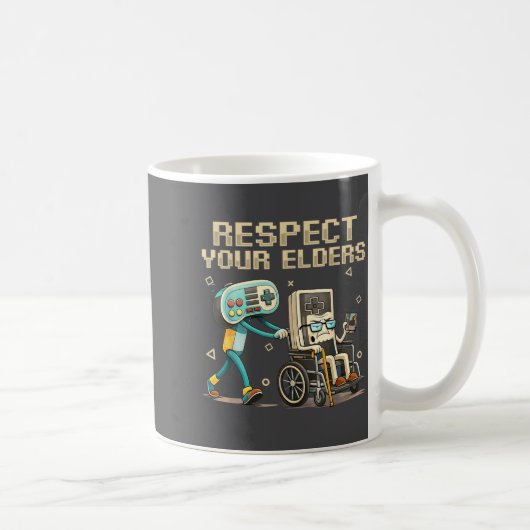 Respect Your Elders Retro Gaming Funny Gamer Contr Kaffeetasse (Rechts)