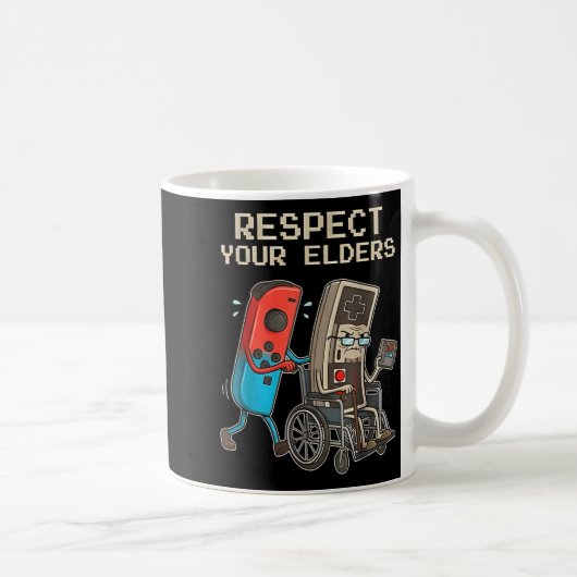 Respect Your Elders Retro Gaming Funny Gamer Contr Kaffeetasse (Rechts)