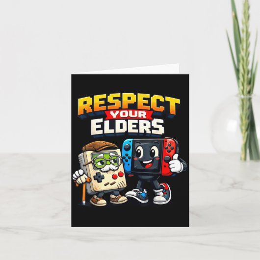 Respect Your Elders Retro Gaming Funny Gamer Contr Karte (Vorderseite)