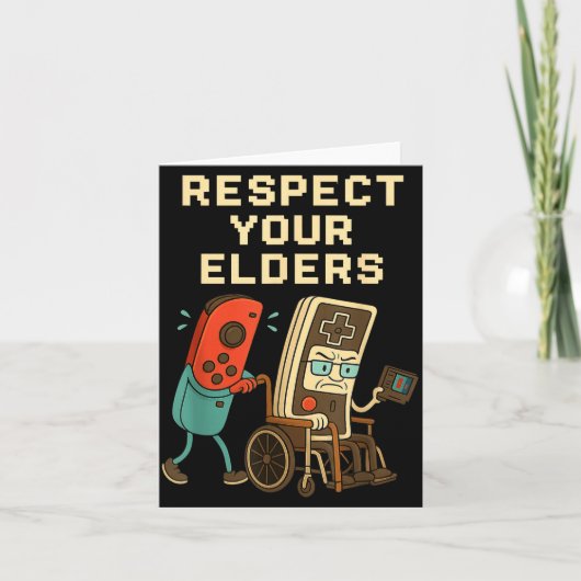 Respect Your Elders Retro Gaming Funny Gamer Contr Karte (Vorderseite)