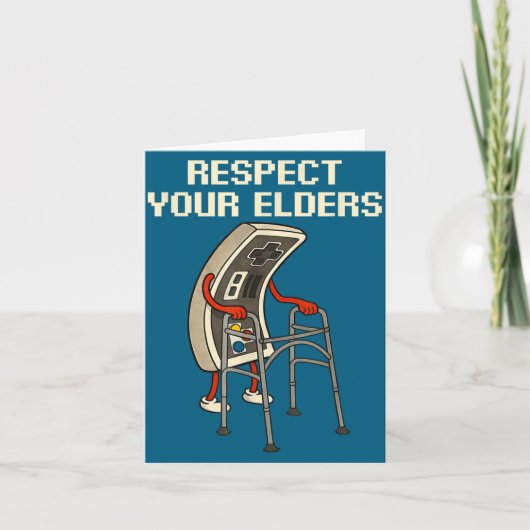 Respect Your Elders Retro Gaming Funny Gamer Contr Karte (Vorderseite)
