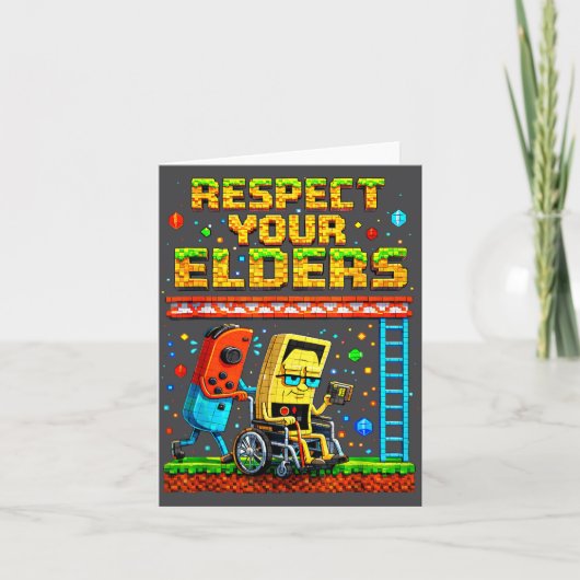 Respect Your Elders Retro Gaming Funny Gamer Contr Karte (Vorderseite)