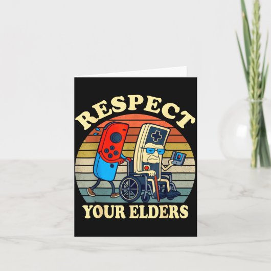 Respect Your Elders Retro Gaming Funny Gamer Contr Karte (Vorderseite)