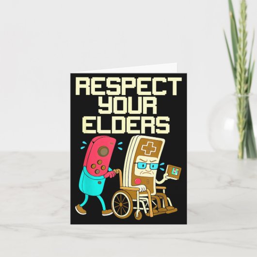 Respect Your Elders Retro Gaming Funny Gamer Contr Karte (Vorderseite)