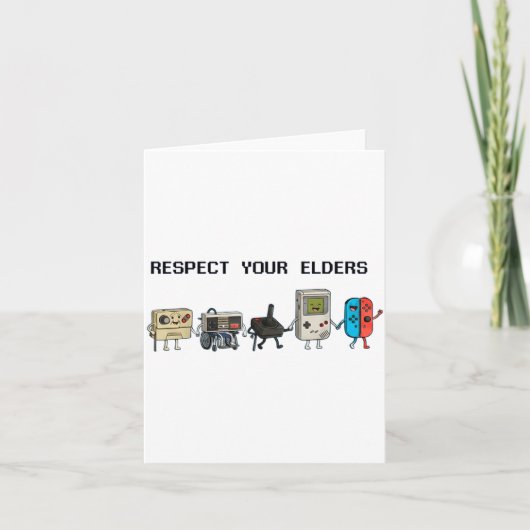 Respect Your Elders Retro Gaming Funny Gamer Contr Karte (Vorderseite)