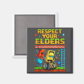 Respect Your Elders Retro Gaming Funny Gamer Contr Magnet (Vorderseite/Rückseite)
