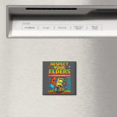 Respect Your Elders Retro Gaming Funny Gamer Contr Magnet (In Situ (Geschirrspüler))