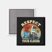 Respect Your Elders Retro Gaming Funny Gamer Contr Magnet (Vorderseite/Rückseite)