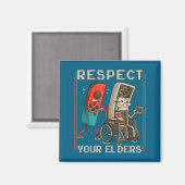 Respect Your Elders Retro Gaming Funny Gamer Contr Magnet (Vorderseite/Rückseite)