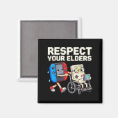 Respect Your Elders Retro Gaming Funny Gamer Contr Magnet (Vorderseite/Rückseite)