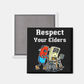 Respect Your Elders Retro Gaming Funny Gamer Contr Magnet (Vorderseite/Rückseite)