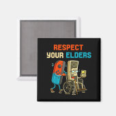 Respect Your Elders Retro Gaming Funny Gamer Contr Magnet (Vorderseite/Rückseite)