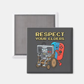 Respect Your Elders Retro Gaming Funny Gamer Contr Magnet (Vorderseite/Rückseite)
