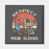 Respect Your Elders Retro Gaming Funny Gamer Contr Magnet (Vorne)