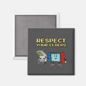 Respect Your Elders Retro Gaming Funny Gamer Contr Magnet (Vorderseite/Rückseite)