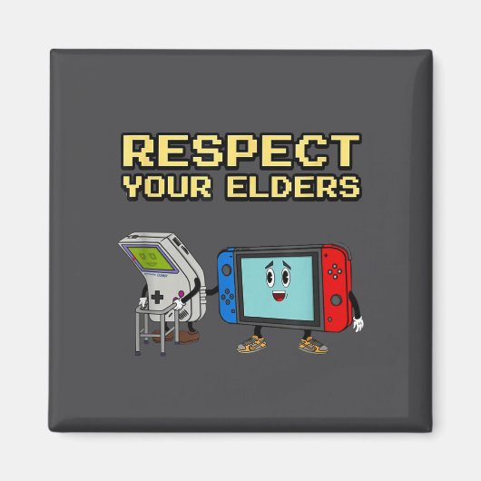 Respect Your Elders Retro Gaming Funny Gamer Contr Magnet (Vorne)