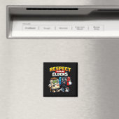 Respect Your Elders Retro Gaming Funny Gamer Contr Magnet (In Situ (Geschirrspüler))
