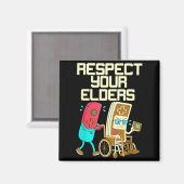 Respect Your Elders Retro Gaming Funny Gamer Contr Magnet (Vorderseite/Rückseite)