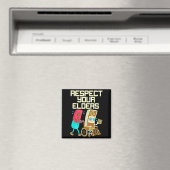 Respect Your Elders Retro Gaming Funny Gamer Contr Magnet (In Situ (Geschirrspüler))