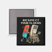 Respect Your Elders Retro Gaming Funny Gamer Contr Magnet (Vorderseite/Rückseite)