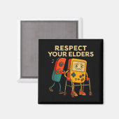 Respect Your Elders Retro Gaming Funny Gamer Contr Magnet (Vorderseite/Rückseite)