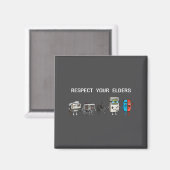 Respect Your Elders Retro Gaming Funny Gamer Contr Magnet (Vorderseite/Rückseite)