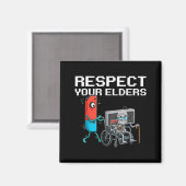 Respect Your Elders Retro Gaming Funny Gamer Contr Magnet (Vorderseite/Rückseite)