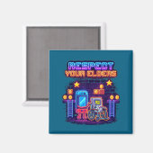 Respect Your Elders Retro Gaming Funny Gamer Contr Magnet (Vorderseite/Rückseite)