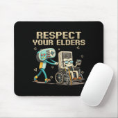 Respect Your Elders Retro Gaming Funny Gamer Contr Mousepad (Mit Mouse)