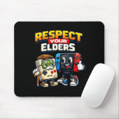 Respect Your Elders Retro Gaming Funny Gamer Contr Mousepad (Mit Mouse)