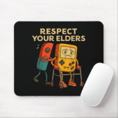 Respect Your Elders Retro Gaming Funny Gamer Contr Mousepad (Mit Mouse)