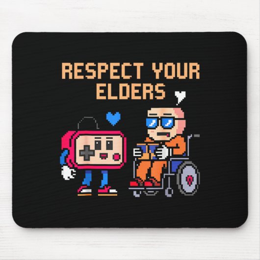 Respect Your Elders Retro Gaming Funny Gamer Contr Mousepad (Vorne)