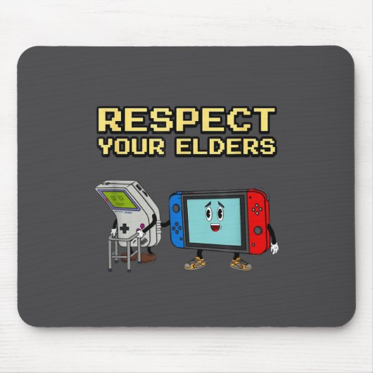 Respect Your Elders Retro Gaming Funny Gamer Contr Mousepad (Vorne)