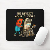 Respect Your Elders Retro Gaming Funny Gamer Contr Mousepad (Mit Mouse)