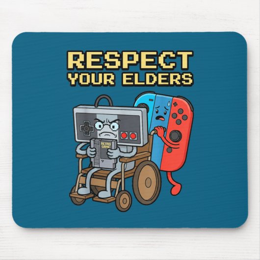 Respect Your Elders Retro Gaming Funny Gamer Contr Mousepad (Vorne)