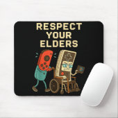Respect Your Elders Retro Gaming Funny Gamer Contr Mousepad (Mit Mouse)