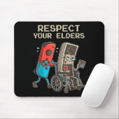 Respect Your Elders Retro Gaming Funny Gamer Contr Mousepad (Mit Mouse)