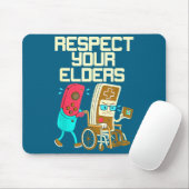 Respect Your Elders Retro Gaming Funny Gamer Contr Mousepad (Mit Mouse)