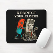 Respect Your Elders Retro Gaming Funny Gamer Contr Mousepad (Mit Mouse)