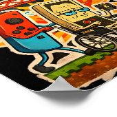 Respect Your Elders Retro Gaming Funny Gamer Contr Poster (Ecke)