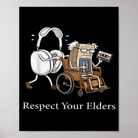 Respect Your Elders Retro Gaming Funny Gamer Contr Poster (Vorne)
