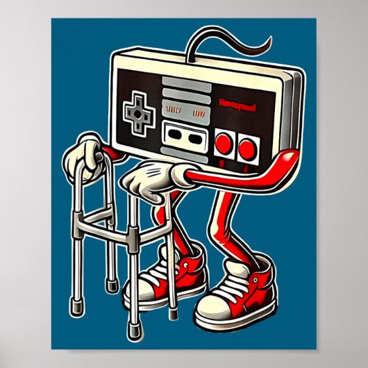 Respect Your Elders Retro Gaming Funny Gamer Contr Poster (Vorne)