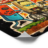 Respect Your Elders Retro Gaming Funny Gamer Contr Poster (Ecke)