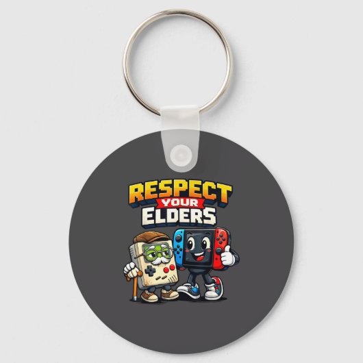 Respect Your Elders Retro Gaming Funny Gamer Contr Schlüsselanhänger (Vorderseite)