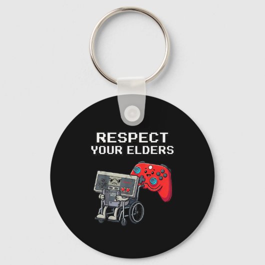 Respect Your Elders Retro Gaming Funny Gamer Contr Schlüsselanhänger (Vorderseite)
