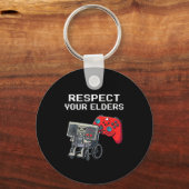 Respect Your Elders Retro Gaming Funny Gamer Contr Schlüsselanhänger (Vorderseite)