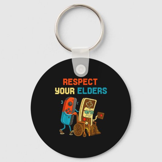 Respect Your Elders Retro Gaming Funny Gamer Contr Schlüsselanhänger (Vorderseite)