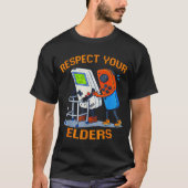 Respect Your Elders Retro Gaming Funny Gamer Contr T-Shirt (Vorderseite)