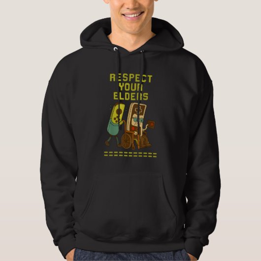 Respect Your Elders Retro Gaming Funny Gamer Hoodie (Vorderseite)