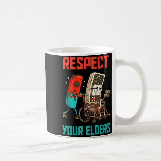 Respect Your Elders Retro Gaming Video Gamer 80s B Kaffeetasse (Rechts)